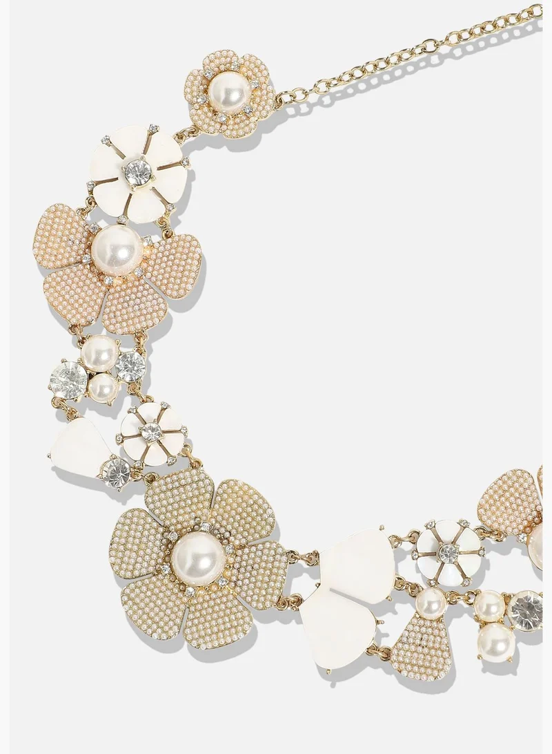 SOHI Gold Plated Designer Stone Party Necklace For Women