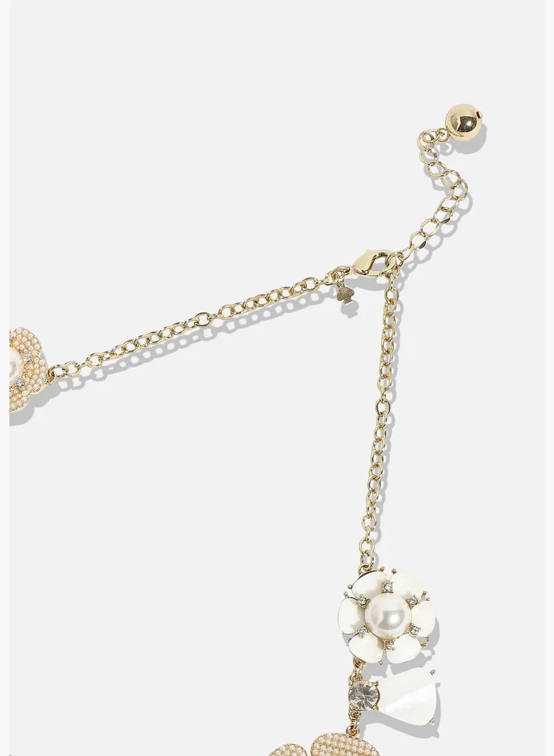 SOHI Gold Plated Designer Stone Party Necklace For Women