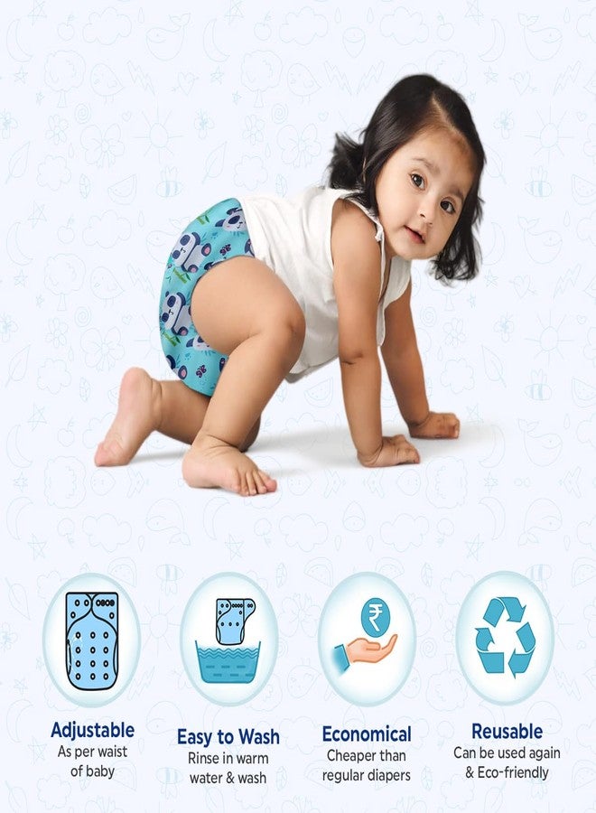 Zikku Free Size Reusable Diaper for New Born Baby with One Insert, Side Leakage Proof, Fast Absorbent, Washable & Reusable Cloth Diapers for Babies Rashfree, Cute Designs (0-3 Years) (Octopus) - Image 2