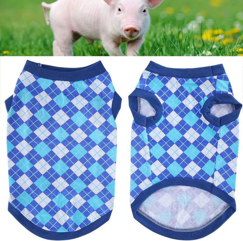 Pet Pig Sleeveless Tshirt Vest, Cotton Rhombus Pattern Clothes for Spring Summer - Soft Fabric, Fashionable Design, Perfect for Parties and Outdoor Use (M) - Image 5