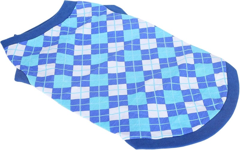 Pet Pig Sleeveless Tshirt Vest, Cotton Rhombus Pattern Clothes for Spring Summer - Soft Fabric, Fashionable Design, Perfect for Parties and Outdoor Use (M) - Image 3