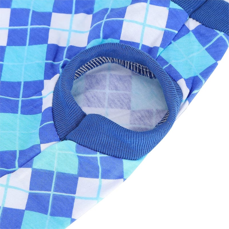Pet Pig Sleeveless Tshirt Vest, Cotton Rhombus Pattern Clothes for Spring Summer - Soft Fabric, Fashionable Design, Perfect for Parties and Outdoor Use (M) - Image 4