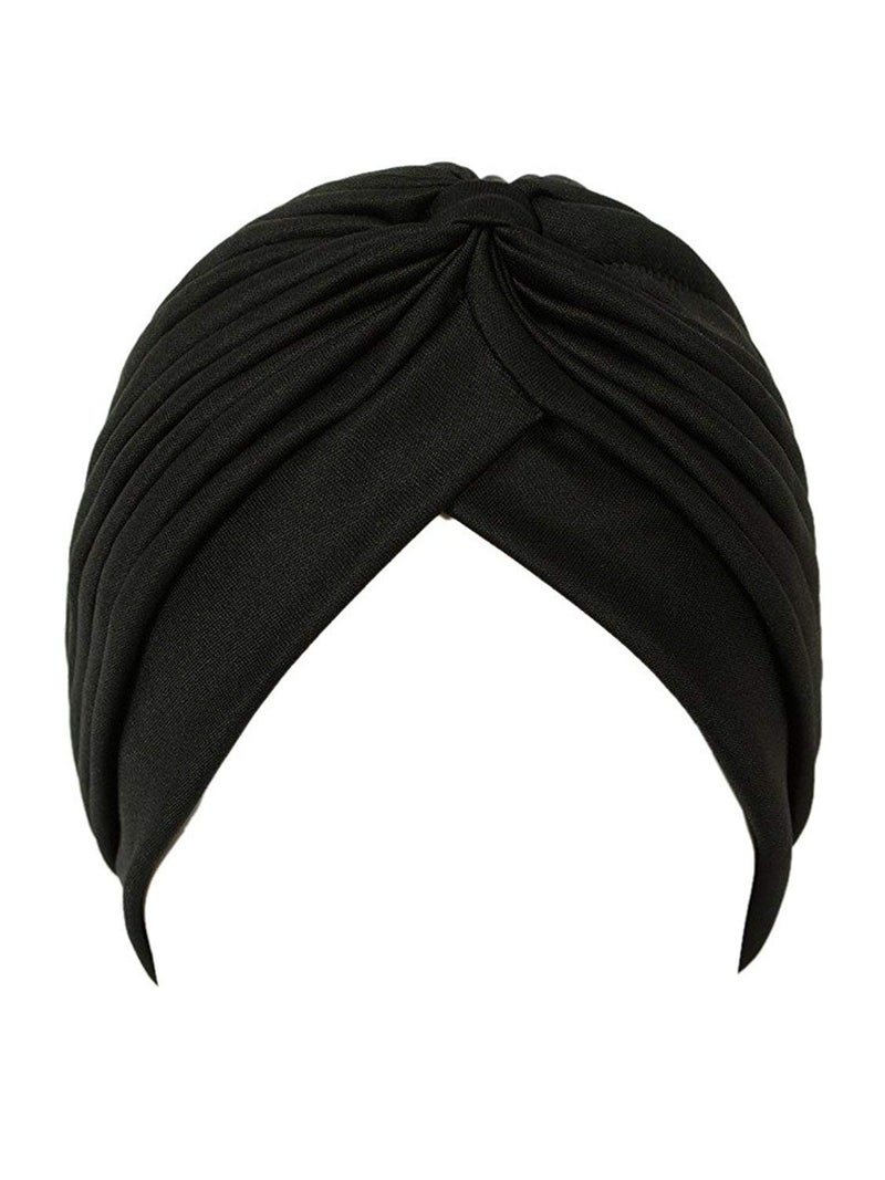 BISMAADH Unisex Polyester Cap (Pack of 1) (Poly Pagri-Blk_Black_Free Size) - Image 2