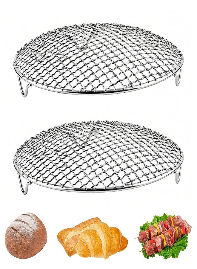 Lainballow 2 pcs Round Cooling Rack, 11'' Grill Wire Cooling Racks, Stainless Steel Cross Wire Cooking Racks, Round Grilling Rack with 20mm Legs for Cooking Baking BBQ Air Fryer Oven Enamel Pot - Image 1