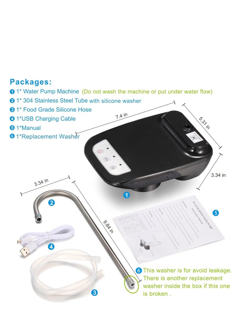 Automatic Rechargeable Water Dispenser – Wireless USB Electric Water Pump for Fast Dispensing from Large Water Bottles, One-Touch Operation, Lightweight Portable Design Compatible with 3.8 L to 18.9 L Bottles, Ideal for Indoor and Outdoor Use at Home, Office, and Camping, Food-Grade Materials, Automatic Water Pump, Drinking Water Dispenser, Convenient and Easy-to-Use Water Pump - Image 4