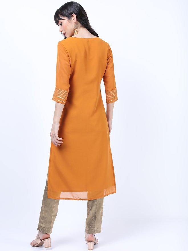 Vishudh Women Ethnic Motifs Printed Straight Kurta - Image 3