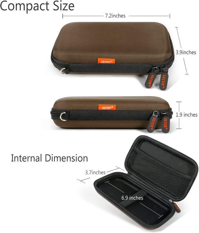 GLCON Electronic Case Travel Cord Organizer Shockproof EVA Hard Carrying Case for Power Bank, Hard Drive, USB Flash Drive, Charger - Portable Small Storage Pouch Bag - Brown - Image 5