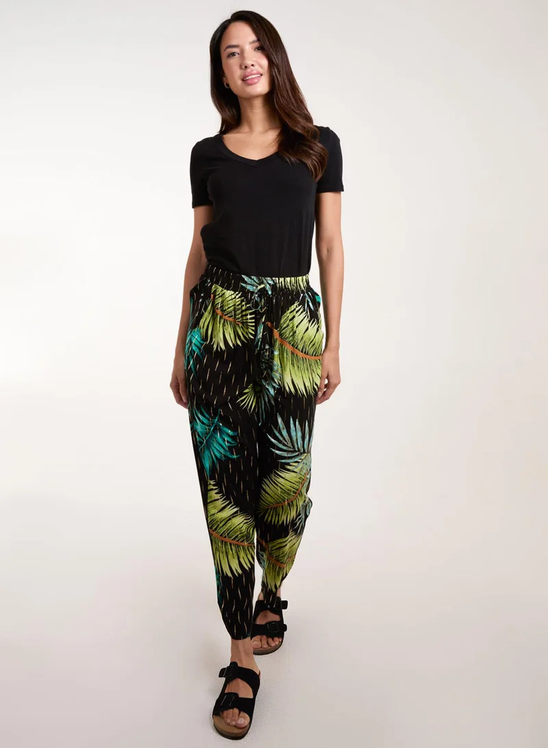 بلو فانيلا Palm Print Trousers