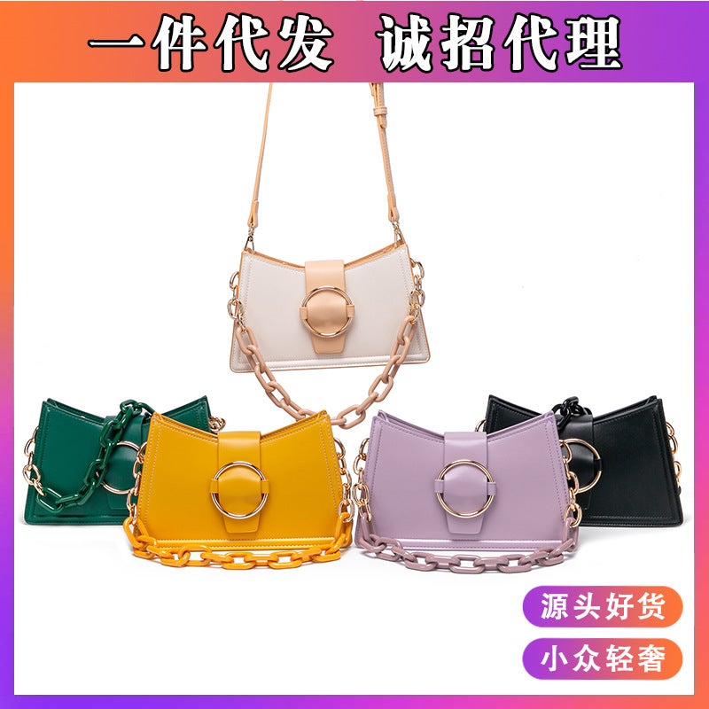 Guangzhou Women'S Bag 2021 New Fashionable Underarm Bag Fashionable Simple Chain Shoulder Crossbody Internet Popular Small Bag - Image 2
