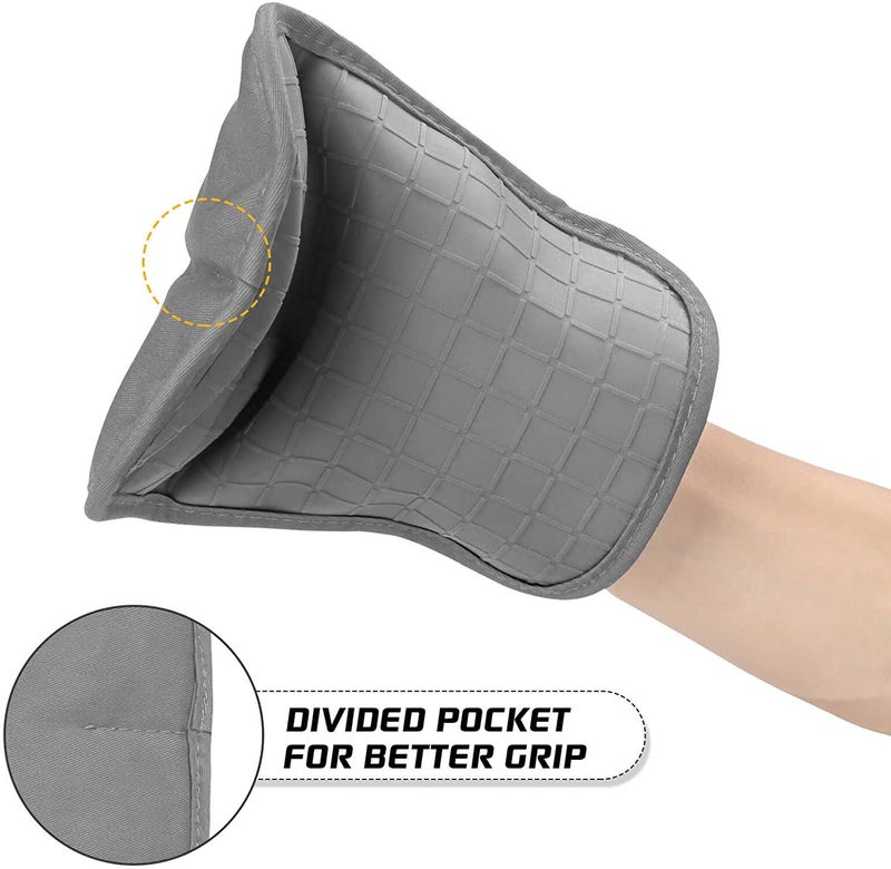 HOMWE Silicone Oven Mitts and Pot Holders for Kitchen & Baking - Set of 4 Heat-Resistant  Heavy-Duty Cooking Mittens w/Non-Slip  Textured Grip - Image 1