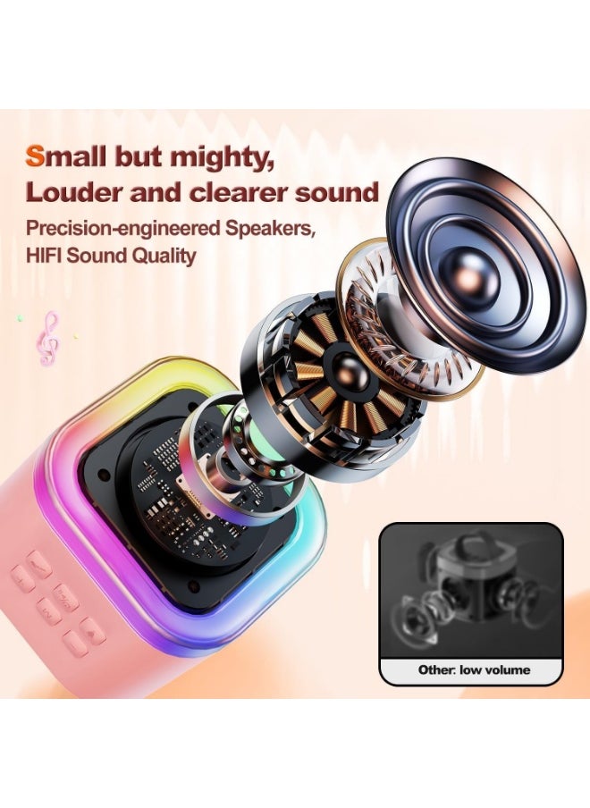Bluetooth Speaker with Wireless Mic - Kids Microphone Toy - Wireless Karaoke Machine - Bluetooth Speaker and Microphone - Kids Speakers - Amazing Singing Experience for Kids and Adults with LED Light and Fun Sound Effects - Perfect Birthday and Party Gifts for Girls and Boys -  - Image 5