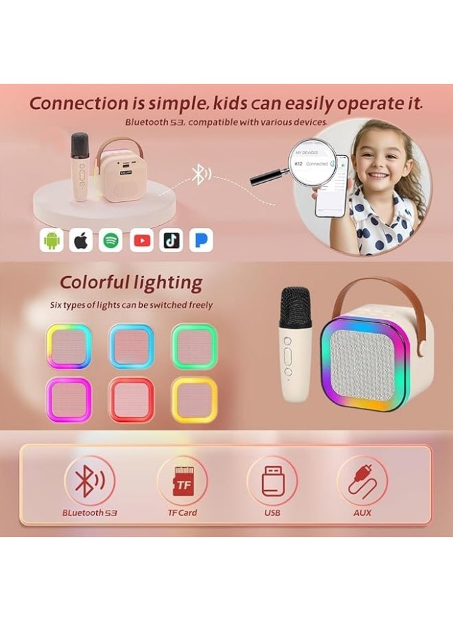 Bluetooth Speaker with Wireless Mic - Kids Microphone Toy - Wireless Karaoke Machine - Bluetooth Speaker and Microphone - Kids Speakers - Amazing Singing Experience for Kids and Adults with LED Light and Fun Sound Effects - Perfect Birthday and Party Gifts for Girls and Boys -  - Image 3