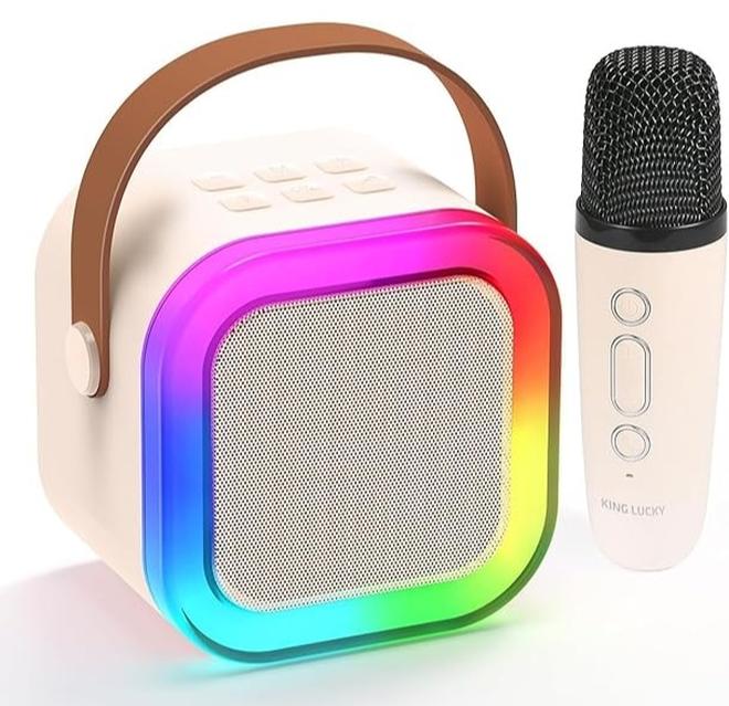 صب بلوتوث مع مايك لاسلكي - لعبة ميكرفون للأطفال - آلة كاريوكي لاسلكية - صب بلوتوث ومايكروفون - مكبرات الصوت للأطفال - تجربة غنائية مذهلة للأطفال والكبار مع إضاءة LED وتأثيرات صوتية ممتعة ومثالية - هدايا أعياد الميلاد و المناسبات للبنات والأولاد - - Image 1