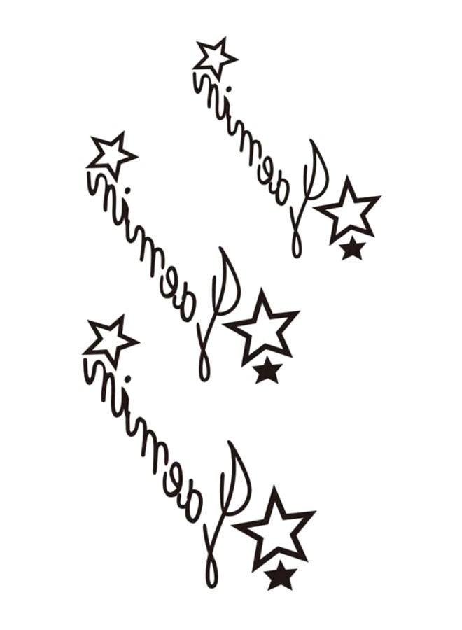 NIBEMINENT Creative Word Design Temporary Tattoo Sticker Black - Image 1