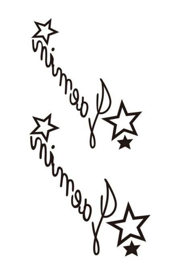 NIBEMINENT Creative Word Design Temporary Tattoo Sticker Black - Image 2