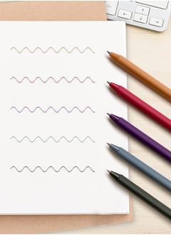 Royee 5 Piece Retractable Colored Quick Dry Ink Gel Pens Fine Point 0.5mm with 5 Refills  - Image 2