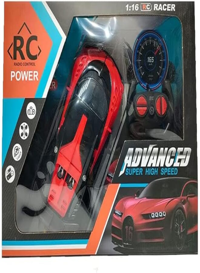 1:16 Remote Controls Car Forward Back Turn Left Turn Right Stop And Light - Reachargeable- Red & Black for Boys