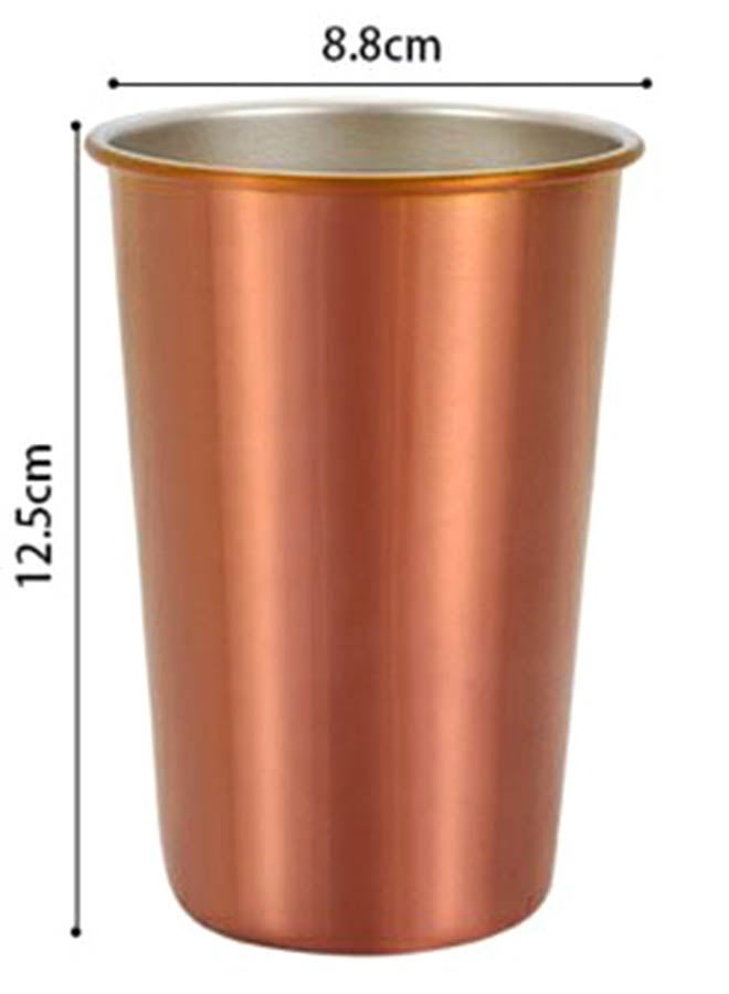 NIBEMINENT Stainless Steel Coffee Mug With Reusable Metal Straw And Lid Rose Gold - Image 2