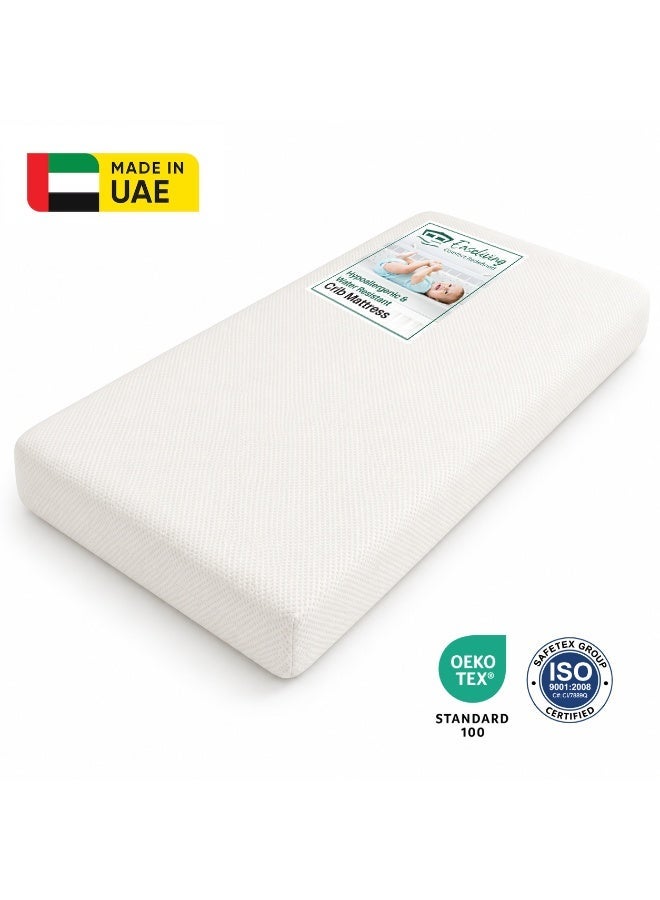 EASELIVING مرتبة سرير أطفال فاخرة من إيزليڤينج مصنوعة من إسفنج الذاكرة، مقاس 120×60 سم، سمكها 10 سم، مزودة بغطاء مقاوم للماء وقابل للإزالة والغسل، ومضادة للحساسية، مناسبة للأطفال الصغار والرضع. - Image 1