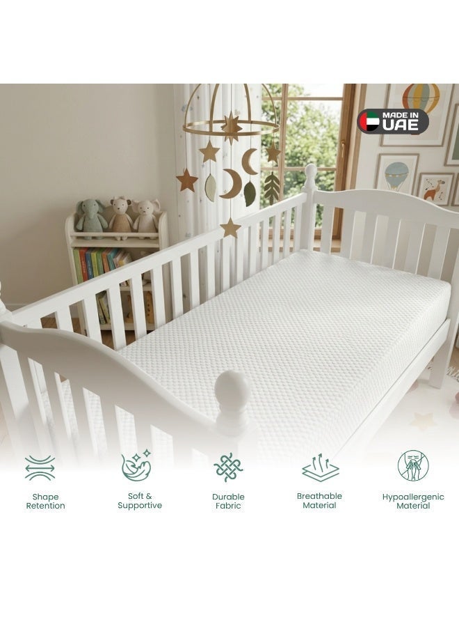 EASELIVING مرتبة سرير أطفال فاخرة من إيزليڤينج مصنوعة من إسفنج الذاكرة، مقاس 120×60 سم، سمكها 10 سم، مزودة بغطاء مقاوم للماء وقابل للإزالة والغسل، ومضادة للحساسية، مناسبة للأطفال الصغار والرضع. - Image 2