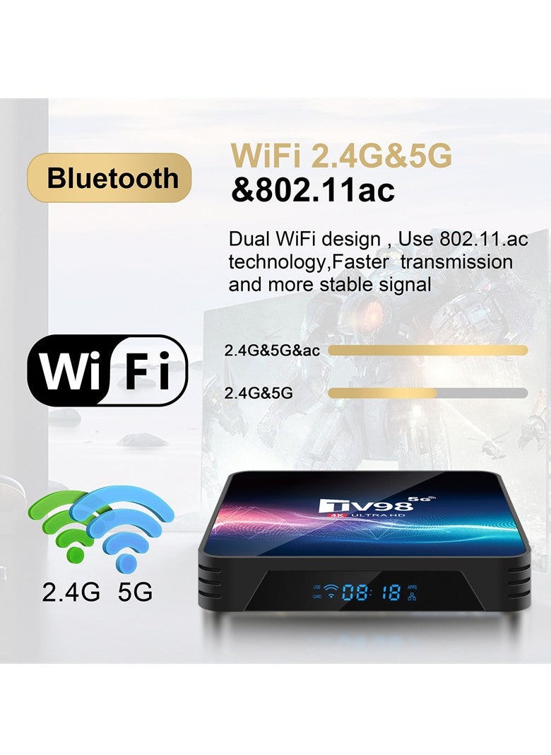 General - Android TV Box 12.1 TV98, Quad Core CPU 2GB 16GB Support 2.4/5G Dual WiFi/USB 3.0/3D 4K UHD Smart TV Box Android Media Player - Image 1