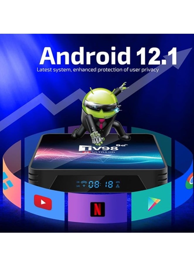 General - Android TV Box 12.1 TV98, Quad Core CPU 2GB 16GB Support 2.4/5G Dual WiFi/USB 3.0/3D 4K UHD Smart TV Box Android Media Player - Image 1
