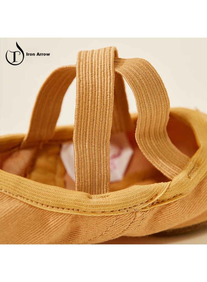 Tiejian Dance Shoes, Elastic Fabric Ballet Practice Shoes, Adult Cat Paw Shoes, Children's Chinese Dance And Body Movement Shoes, Camel Color, Size 36 - Image 5