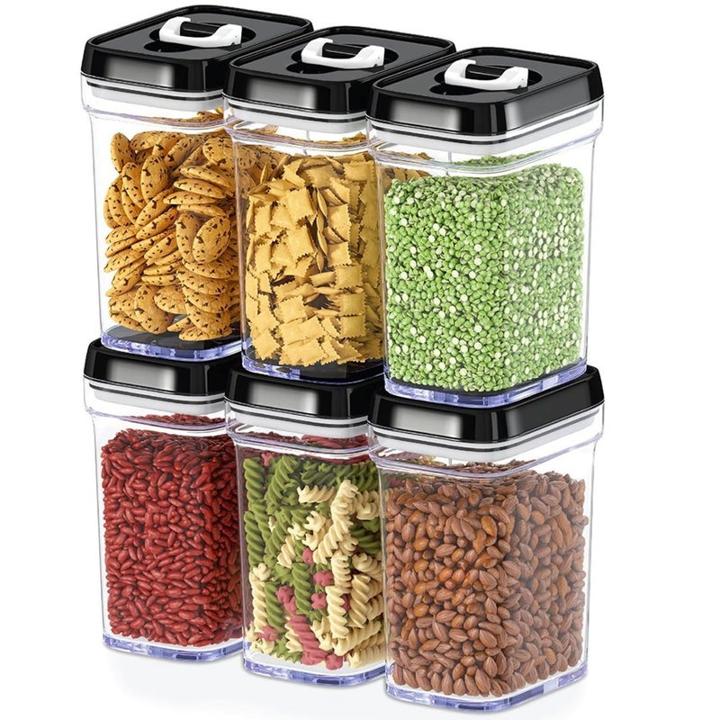 DWÃ‹LLZA KITCHEN DWLLZA KITCHEN Airtight Food Storage Containers with Lids - 5 Piece Set - Kitchen Accessories Food Containers - Pantry Organization and Storage - Clear Plastic BPA-Free - Keeps Food Fresh & Dry - Image 1