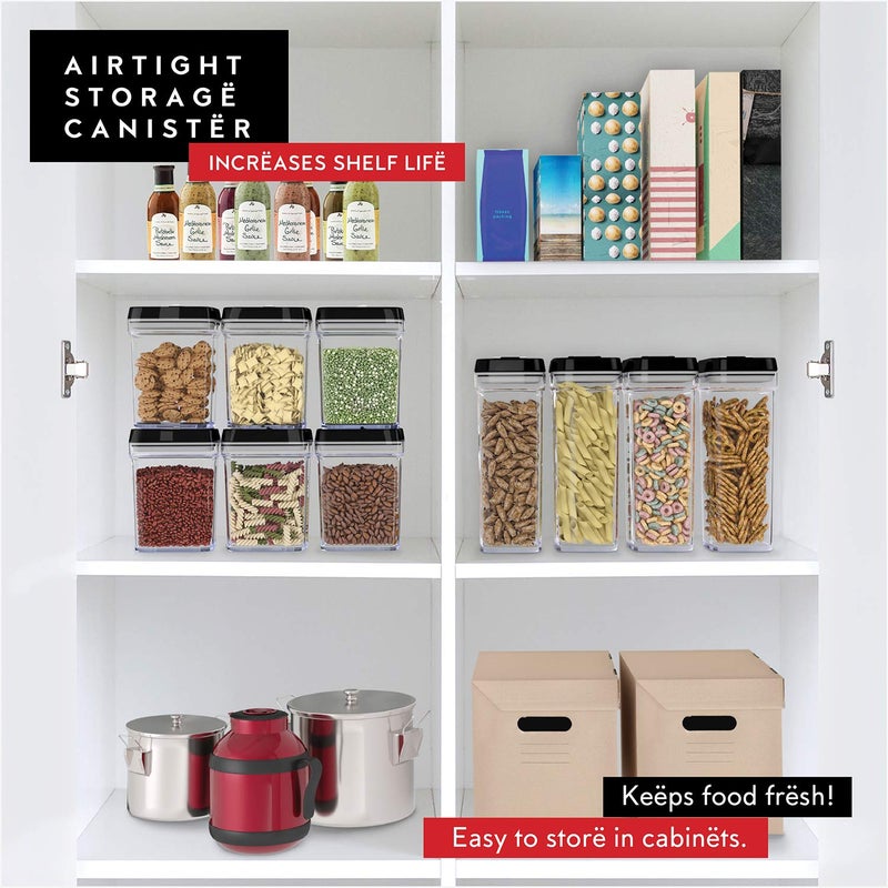 DWÃ‹LLZA KITCHEN DWLLZA KITCHEN Airtight Food Storage Containers with Lids - 5 Piece Set - Kitchen Accessories Food Containers - Pantry Organization and Storage - Clear Plastic BPA-Free - Keeps Food Fresh & Dry - Image 2