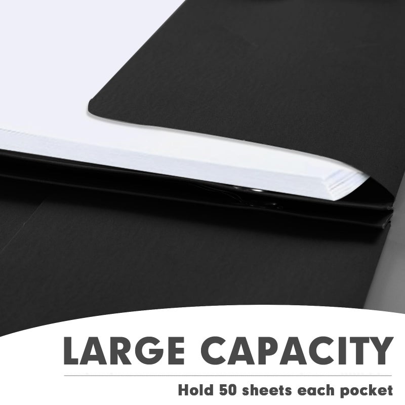 RAZCC 50 Pack Two Pocket Folders With Prongs, 3 Prong Folders Fit Letter Size Paper, File Folders for School Office Home Business, Black - Image 5