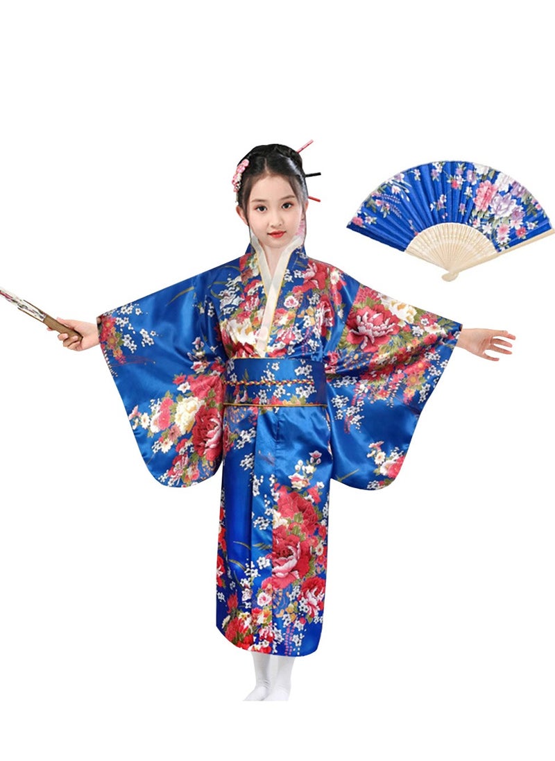 Al Aoyama - Al Aoyama  Japanese Costume Girl Deluxe Blossom Kimono Yukata Robe with OBI Belt Party Fancy Dress - Image 1