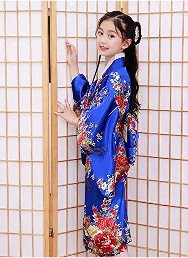 Al Aoyama - Al Aoyama  Japanese Costume Girl Deluxe Blossom Kimono Yukata Robe with OBI Belt Party Fancy Dress - Image 1