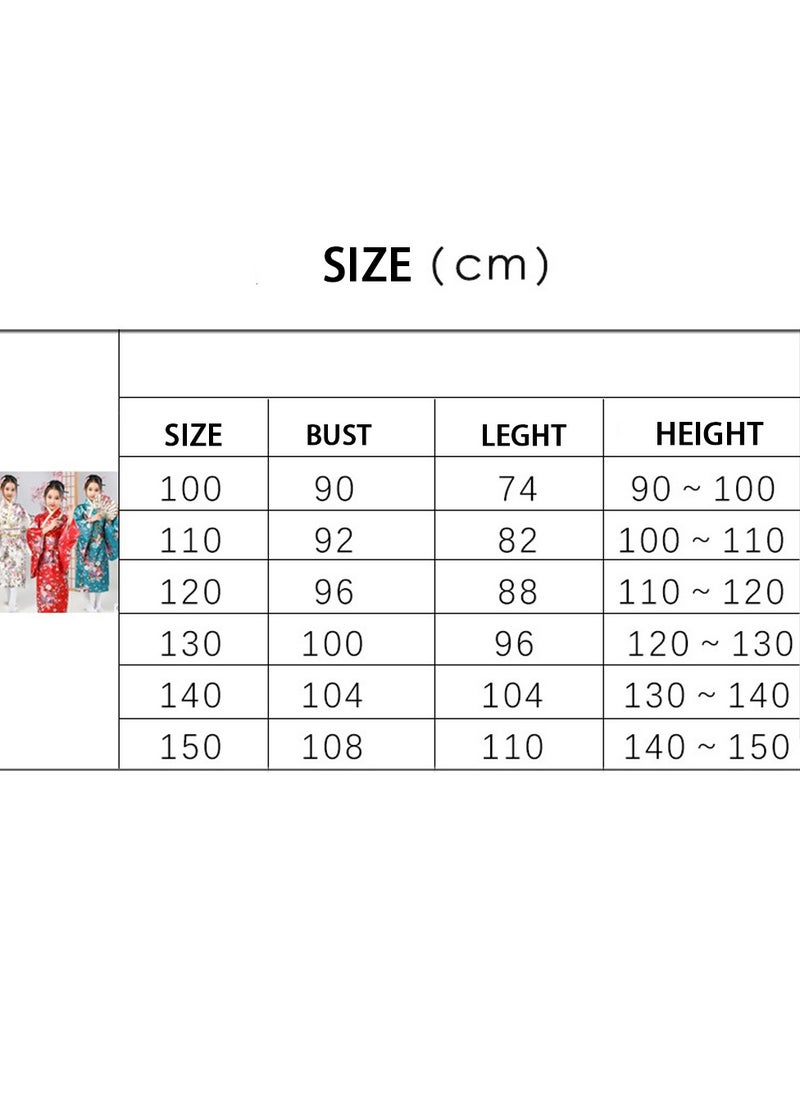 Al Aoyama - Al Aoyama  Japanese Costume Girl Deluxe Blossom Kimono Yukata Robe with OBI Belt Party Fancy Dress - Image 1