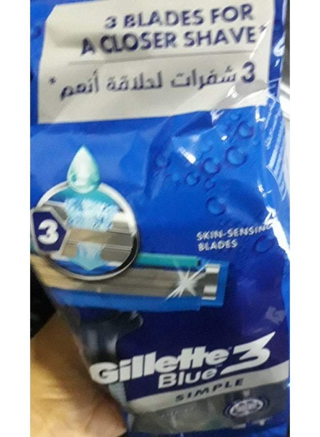 ماكينة حلاقة جيليت بلو 3 للرجال للاستخدام مرة واحدة، تكفي حتى 20 حلاقة نظيفة في العبوة - 4 قطع - اوريجينال - Image 3