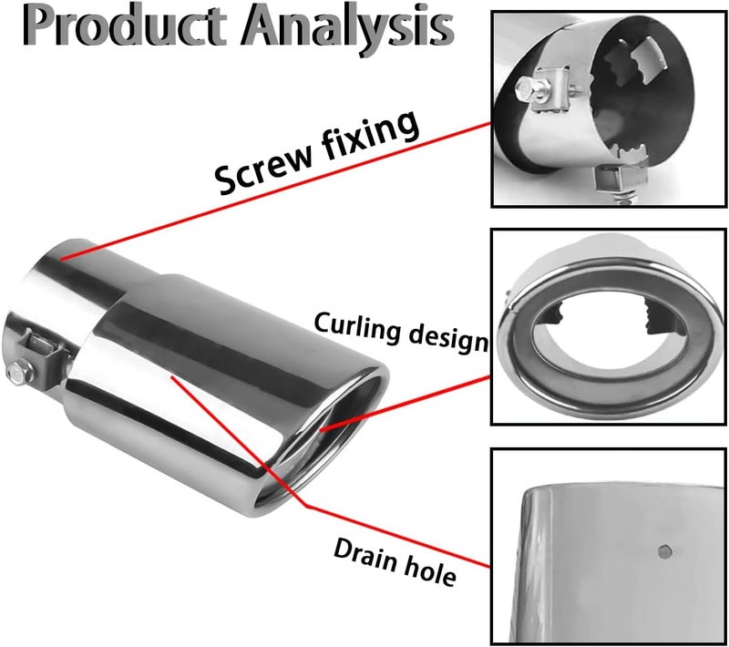 AICEL Stainless Steel Car Exhaust Tip - 5.5" Universal - Image 4