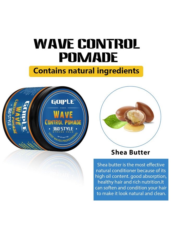 Goiple Natural Wave Pomade for Men Strong Hold, Easy Wash 360 Wave Training Hair Cream, Waves Grease for Men Water-Based Hair Cream for Wave, Moisture, Control and Silky Shine, Wave Pomade for Black Men 4oz - Image 2