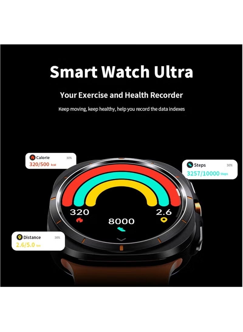 For Samsung Galaxy Watch 7 Ultra GPS NFC Compass Smart Watch Outdoor Sport Man AMOLED 466*466 Galaxy Watch 6 Upgraded Smartwatch(Orange) - Image 4