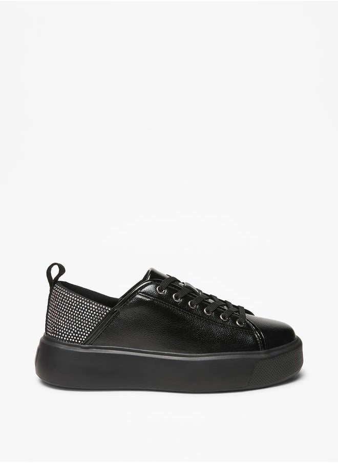 Celeste Women's Embellished Lace-Up Low Ankle Sneakers  - Image 1