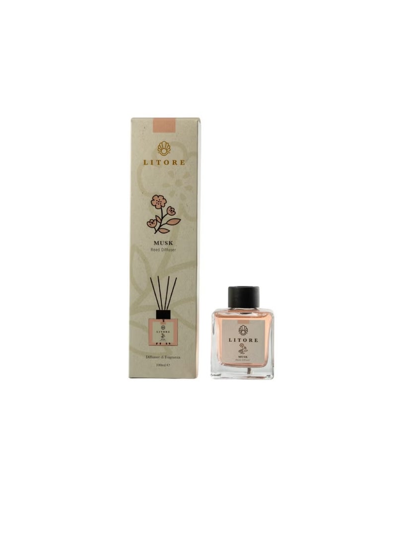 لتور معطر جو ليتور ريد - برائحة المسك، ١٠٠ مل | عطر منزلي يدوم طويلًا | معطر جو طبيعي وأنيق - Image 1