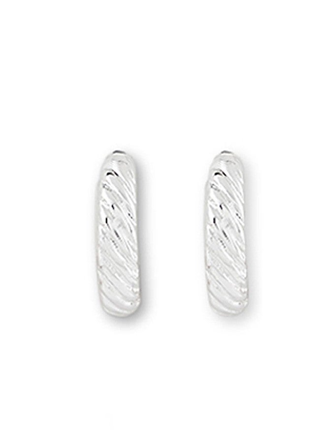 Ami Silver Tone Classy Contemporary Semi Hoop Earring For Women-ZPFK19969 - Image 1
