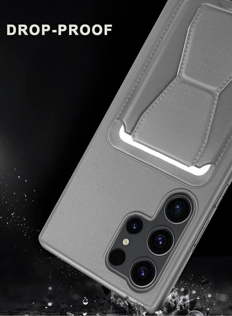 Wtech Samsung Galaxy S25 Ultra 2025 Silicone TPU with Card Holder Case Cover - Grey - Image 5