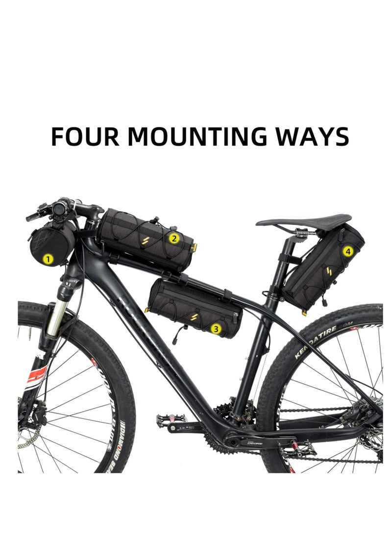 Y&D - Bike Handlebar Bag, Waterproof Basket Bicycle Front Bag Frame Storage Roll Mountain Road Bikes Commuter Shoulder Professional Cycling Accessories - Image 1
