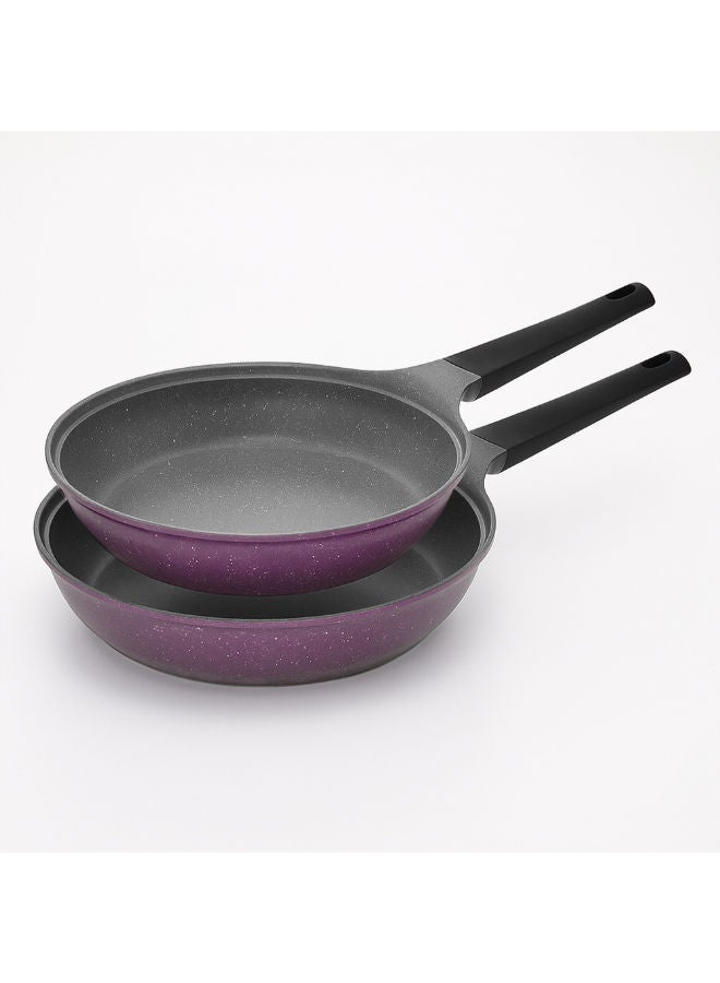 Glory Lux Non-Stick Granite Pan Set 2 Pieces (20-28) Purple