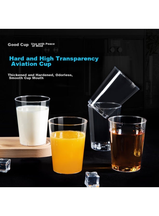 Yata Wutian Disposable Cups, Thickened Aviation Cups, 300ml Water Cups, Tea Cups, Hard Plastic Cups, Beverage Cups, Space Cups, 100 Pieces - Image 1