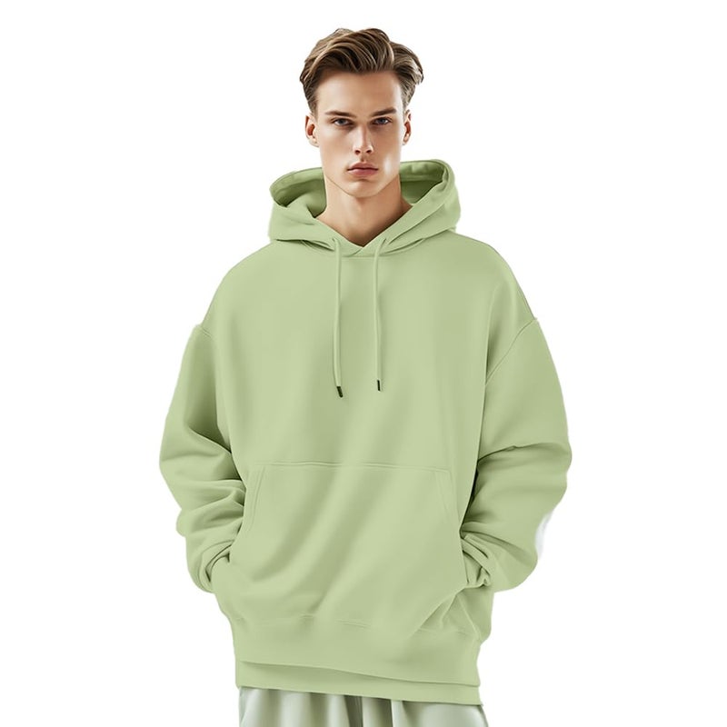 NOBERO Stylish Oversized Hoodie for Men in Light Green - Image 1