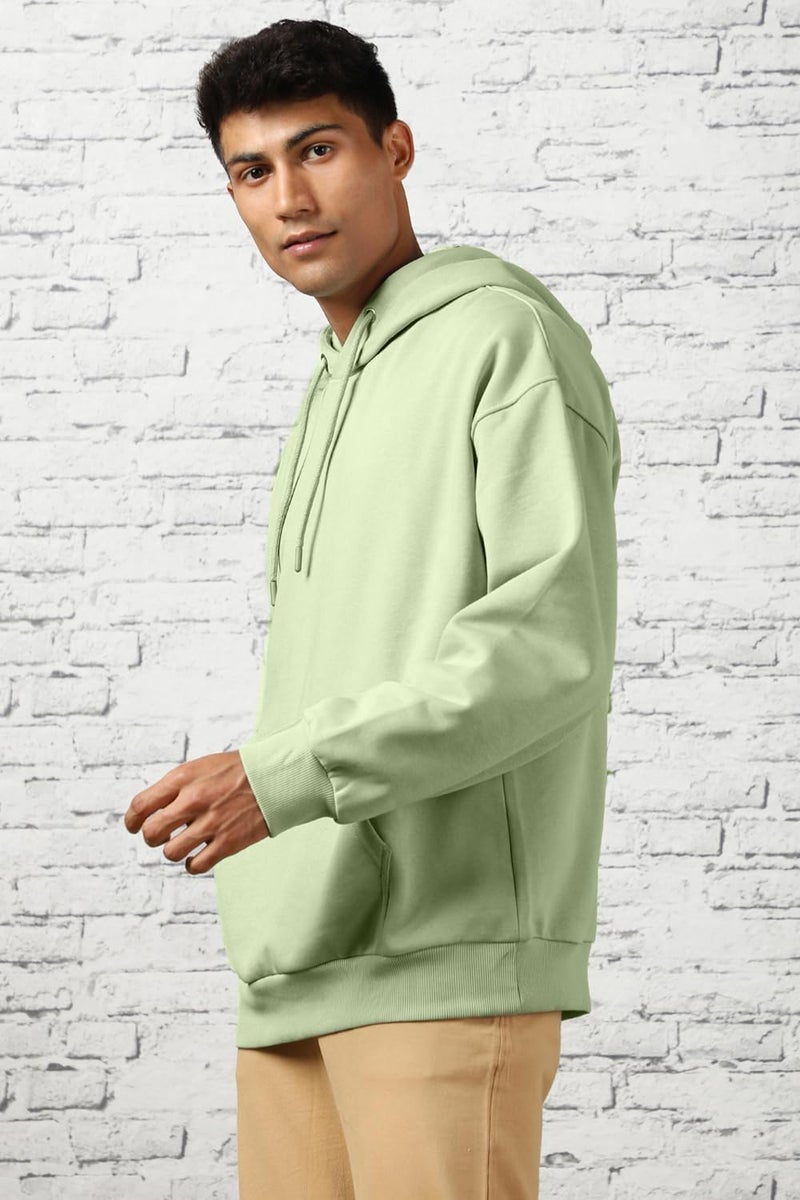 NOBERO Stylish Oversized Hoodie for Men in Light Green - Image 5