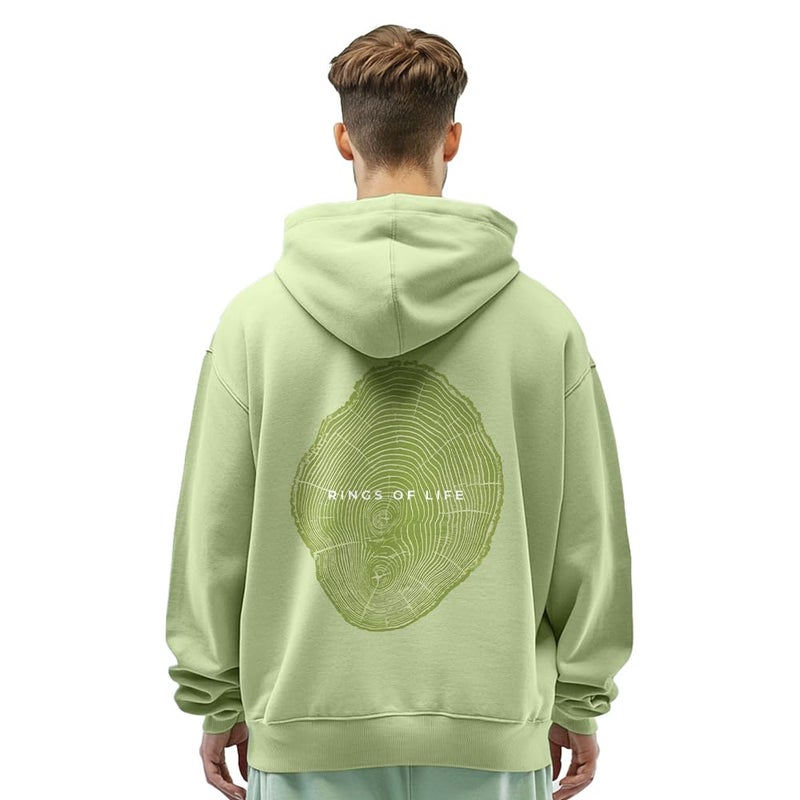 NOBERO Stylish Oversized Hoodie for Men in Light Green - Image 3