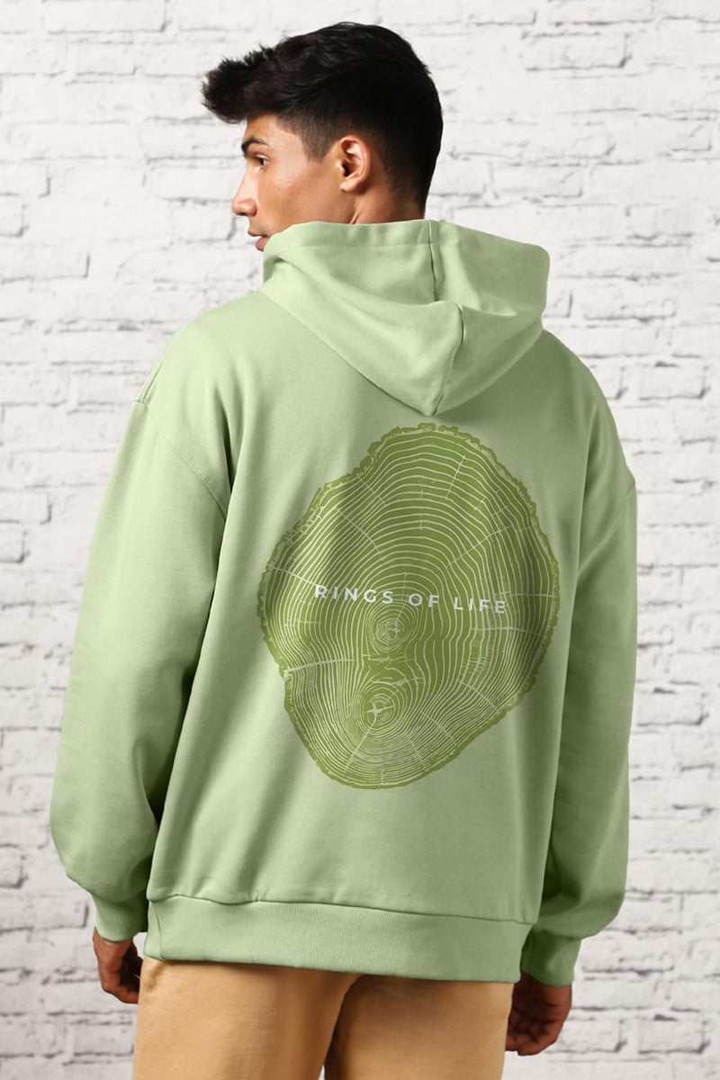 NOBERO Stylish Oversized Hoodie for Men in Light Green - Image 2