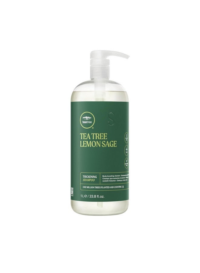 Tea Tree Lemon Sage Thickening Shampoo, Builds Body + Boosts Volume, For Fine Hair, 33.8 fl. oz. - Image 1