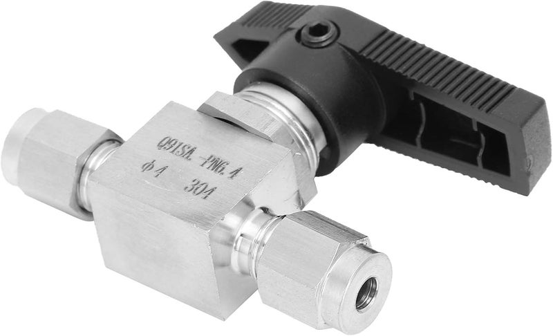Shower Head Shut Off Valve, 304 Stainless Steel Valve High Pressure Needle Control Square Straight Needle Valve Needle Control Water Valve for Water Gas Liquid SS ‑ 44S6 (Ф4) - Image 1